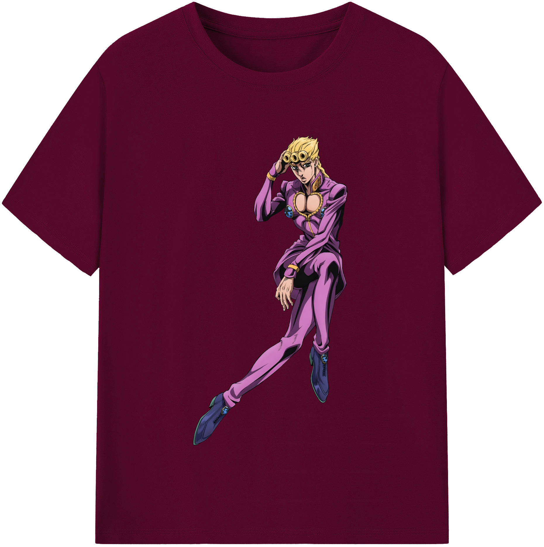 （画像用） ジョジョの奇妙な冒険 ジョルノ?ジョバァーナ JoJo's Bizarre Adventure Giorno Giovanna レディースカジュアルプリントTシャツ（綿100％）